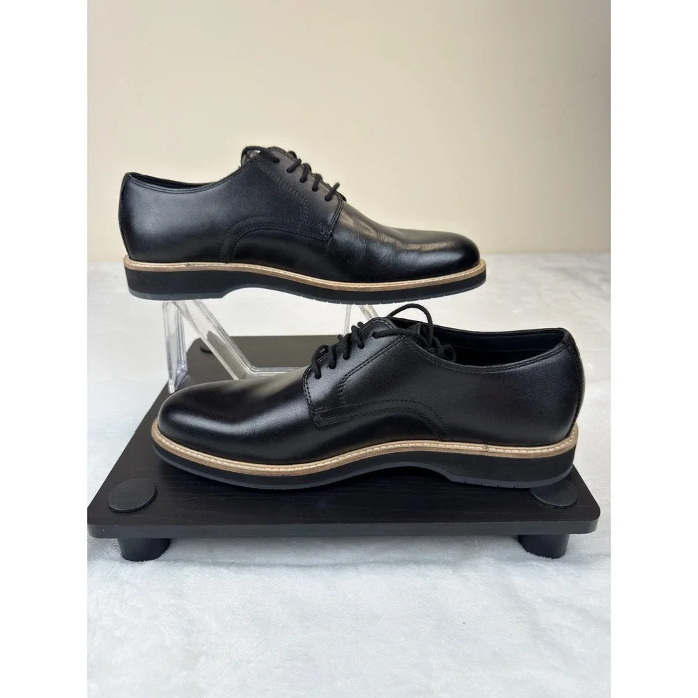 Cole Haan Morse Grand Plain Toe Oxford Black Leather Mens Shoes C41600 10 M New